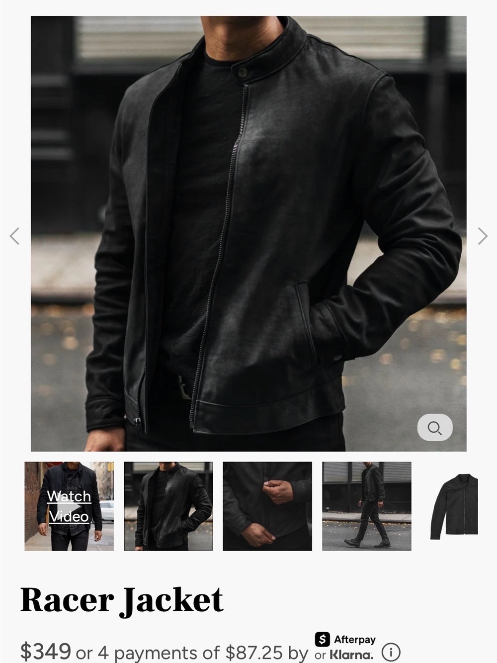 Thursday Boot Company Men's Black Leather Bomber Jacket - Picture 4 of 7